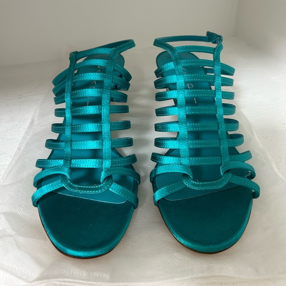 Casadei Teal Strappy Heels NWOT